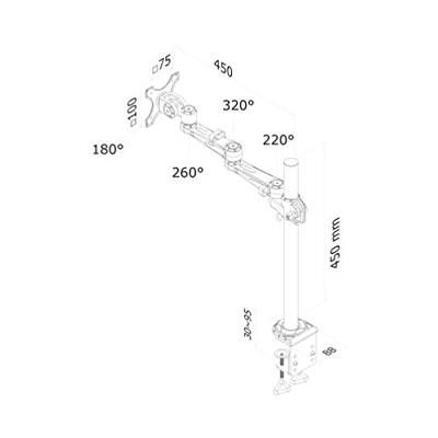 Neomounts FPMA-D935 Monitor-tafelbeugel 1-voudig 25,4 cm (10) - 76,2 cm (30) Zilver In hoogte verstelbaar, Kantelbaar, Zwenkbaar, Roteerbaar