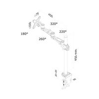 Neomounts FPMA-D935 Monitor-tafelbeugel 1-voudig 25,4 cm (10) - 76,2 cm (30) Zilver In hoogte verstelbaar, Kantelbaar, Zwenkbaar, Roteerbaar - thumbnail