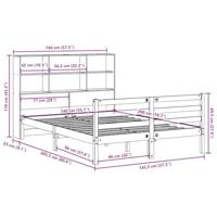 Bed met boekenkast zonder matras grenenhout wit 140x200 cm - thumbnail