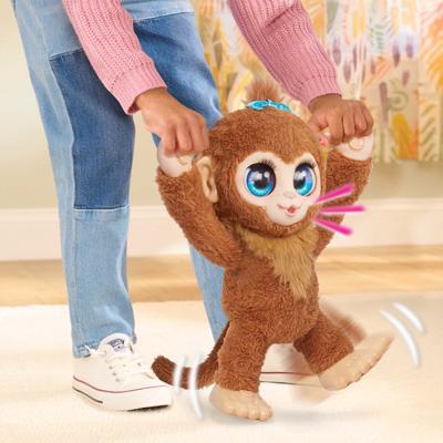 Interactief speelgoed - BONTVRIENDEN - Peanut the Monkey - Ruim 100 reacties, wandelen, balanceren en knuffelen - thumbnail