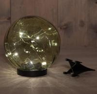 Glazen Bol Groen 15 x 18 cm Met Steker solar Anna's Collection - Annas collection - thumbnail