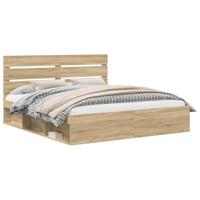 Bedframe met hoofdeinde Sonoma 180 x 200 cm Massief grenenhout - thumbnail