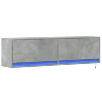 Tv-wandmeubel met LED-verlichting 140x31x38 cm betongrijs - thumbnail
