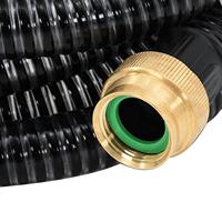 VidaXL Zuigslang met messing koppelingen 1,1&apos;&apos; 20 m pvc zwart - thumbnail