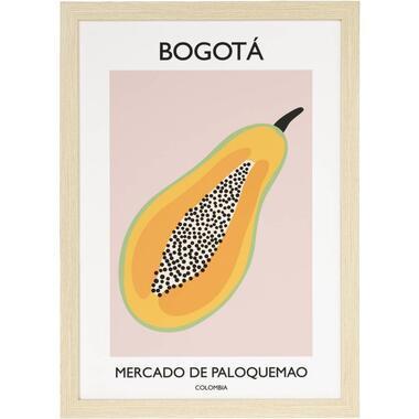 Poster Papaya - MDF/glas - 70x50 cm