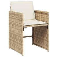 11-delige Tuinset met kussens poly rattan beige - thumbnail