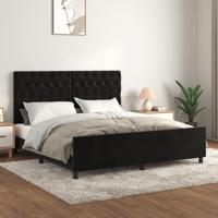 Bedframe zonder matras 160x200 cm fluweel zwart - thumbnail