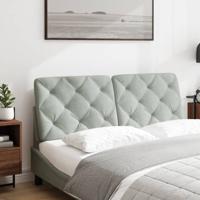 Hoofdbordkussen 140 cm velvet lichtgrijs - thumbnail