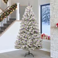 Kunstkerstboom met 300 LED Groen en Wit 270 cm PVC en Metaal - thumbnail