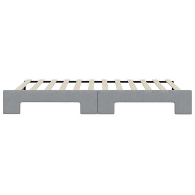 Slaapbank met onderschuifbed 80x200 cm stof lichtgrijs