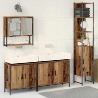 Badkamermeubelset met plank met opslag 4 pcs Bruin Bewerkt hout - thumbnail