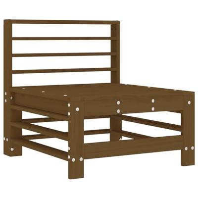 Middenbank met kussens massief grenenhout honingbruin