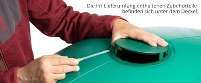 Garantia design regenton slim 650 liter groen - thumbnail