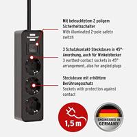 Brennenstuhl Ecolor stekkerdoos 3-voudig zwart 1,5m H05VV-F 3G1,5 - 1153230000 - thumbnail