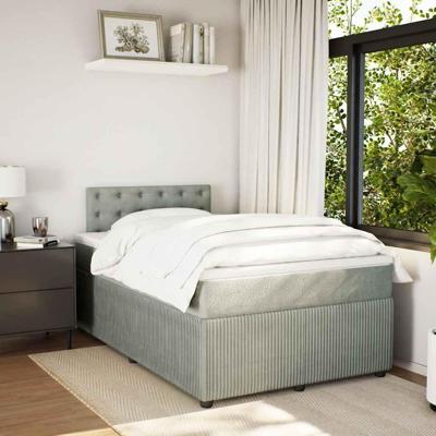 Boxspring met matras fluweel lichtgrijs 120x190 cm