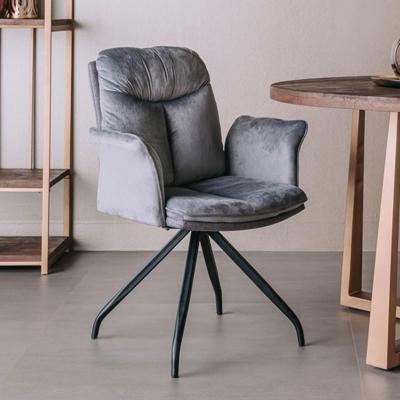 Tower Living Eetkamerstoel Rota, Draaibaar, met armleuning, kleur Grijs Tower Living Eetkamerstoel Rota, Draaibaar, met armleuning, kleur Grijs
