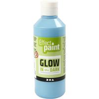 Creativ Company Glow in the dark verf - lichtblauw, 250ml - thumbnail