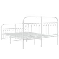 Bedframe met hoofd- en voeteneinde metaal wit 140x190 cm - thumbnail