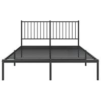 Bedframe met hoofdbord metaal zwart 140x190 cm - thumbnail