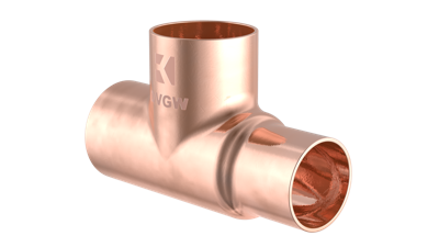 Kirchhoff Koperen verloopstuk T-stuk, blank, 18 mm x 18 mm x 15 mm, 3 sockets (5130) - 98927263