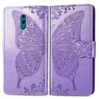 Butterfly Love bloemen reliëf horizontale Flip lederen case voor OPPO Reno met houder & kaartsleuven & portemonnee & Lanyard (licht paars) - thumbnail