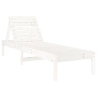Ligstoelen 2 st 199,5x60x74 cm massief grenenhout wit - thumbnail