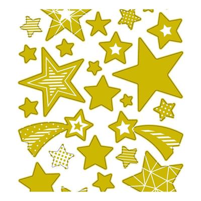 Creativ Company Stickers, sterren, vel 10x24 cm, ca. 52 stuk, goud, 1 vel