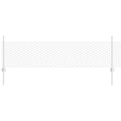 VidaXL Hek met paal zilver 0,5 x 10 m staal VidaXL Hek met paal zilver 0,5 x 10 m staal