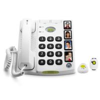 Doro Secure 347 snoergebonden grote toetstelefoon met 4 directe keuzetoetsen incl. 2 mobiele noodwaarschuwingsarmgevers, wit - thumbnail