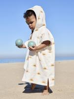 Set van 3 effen lange luiers in biologisch katoenen gaas* wit, bedrukt - thumbnail