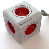 Allocacoc 6300RD/BEEXPC Stekkerdoos | PowerCube Extended | 4 Sockets type E België | Wit/Rood | 1,5 meter - thumbnail