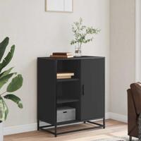Dressoir 62x35x76 cm bewerkt hout zwart - thumbnail