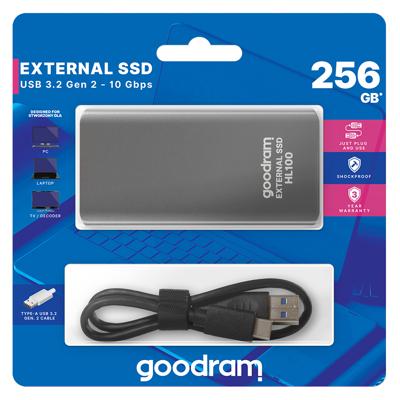 Externe SSD HL100 256GB Grijs - USB C - Solid State Drive