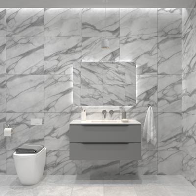 Badkamermeubelset Gliss Design Hera Mat Zwart 100cm 2 Laden Beton Grijs Mat (Keuze Wastafel)