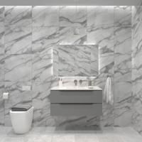 Badkamermeubelset Gliss Design Hera Mat Zwart 100cm 2 Laden Beton Grijs Mat (Keuze Wastafel) - thumbnail