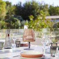 Snoerloze tafellamp - LUMISKY - BOHEME - H25 cm - Natuurlijk rotan - Warm wit en witte LED - thumbnail