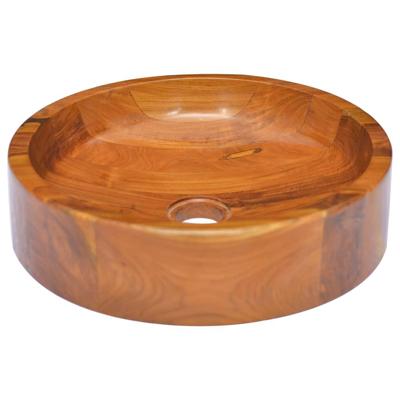 VidaXL Wastafel ø40x10 cm massief teakhout