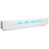 Tv-meubel met LED-verlichting 260x35x40 cm wit - thumbnail