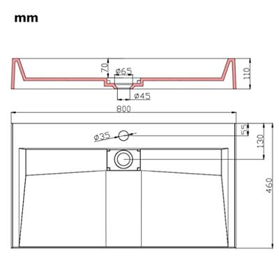 VidaXL Wastafel 80x46x11 cm mineraal gegoten/marmer gegoten wit