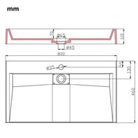 Wastafel 80x46x11 cm mineraal gegoten/marmer gegoten wit - thumbnail