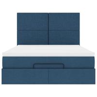 Ottoman bed met matras 140x200cm stof blauw - thumbnail