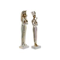 Decoratieve figuren Home ESPRIT Wit Gouden Hars Orientaals Egyptenaar 10 x 9 x 52 cm (2 Stuks) - thumbnail