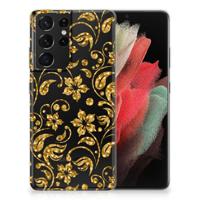 Samsung Galaxy S21 Ultra | TPU Case | Gouden Bloemen - thumbnail