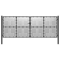 vidaXL Poort 400x150 cm staal zilverkleurig - thumbnail