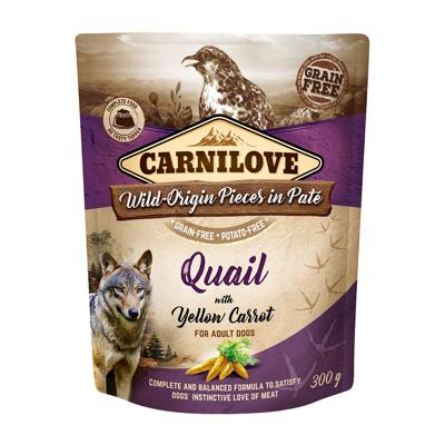 CARNILOVE DOG POUCH KWARTEL / GELE WORTEL 12X300 GR CARNILOVE DOG POUCH KWARTEL / GELE WORTEL 12X300 GR