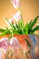 Leonardo Cipria Vaas 20 cm oranje/blauw - thumbnail
