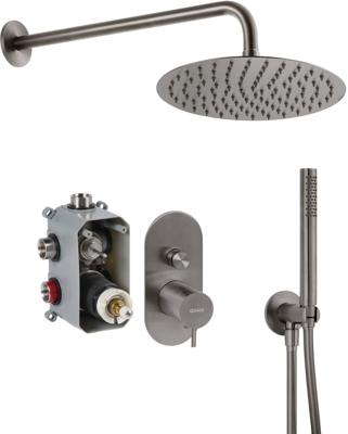 Qisani Flow inbouw regendoucheset Ø25cm gun metal