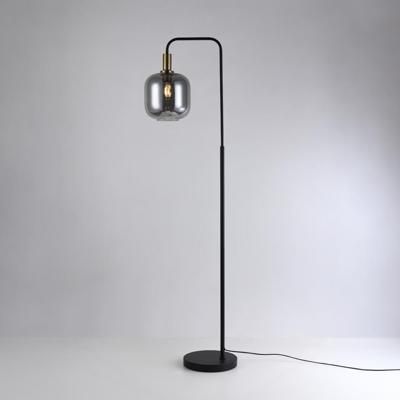 Staande lamp Xirena vetro fumé I - E27-fitting - Bol van rookglas - Luxe boog - IP20 voor binnen
