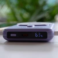 MOJOGEAR NovaMag All-in-1 Powerbank 10.000 mAh - Draadloos Qi2 & ingebouwde kabels - Paars - thumbnail