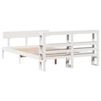 Bedframe zonder matras massief grenenhout wit 120x190 cm - thumbnail